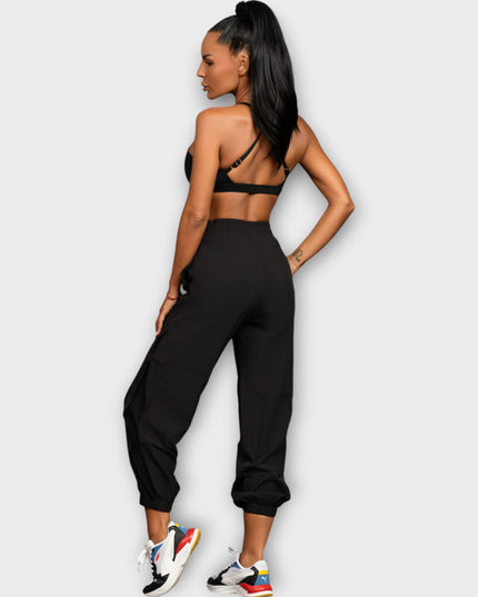 Pantaloni de trening - Pantaloni, Trening cu plasa - Negru
