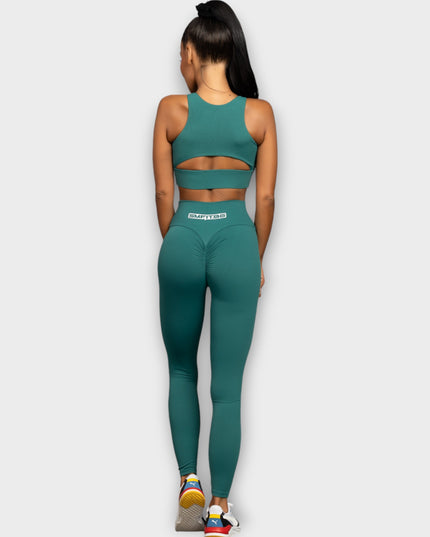 Leggings Scrunch Bum cu talie înaltă - verde