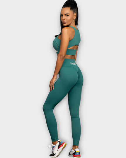 Leggings Scrunch Bum cu talie înaltă - verde