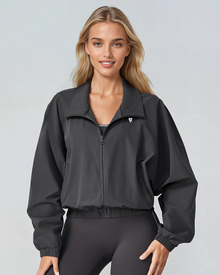 Олекотено Яке - Ветровка с Цип - Сив