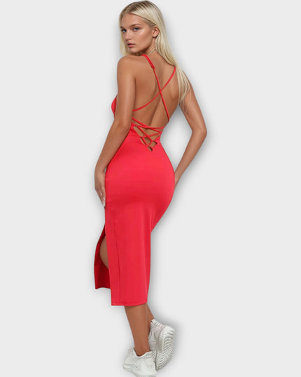 Rochie elegantă - Ea le poate face pe ambele - roșu