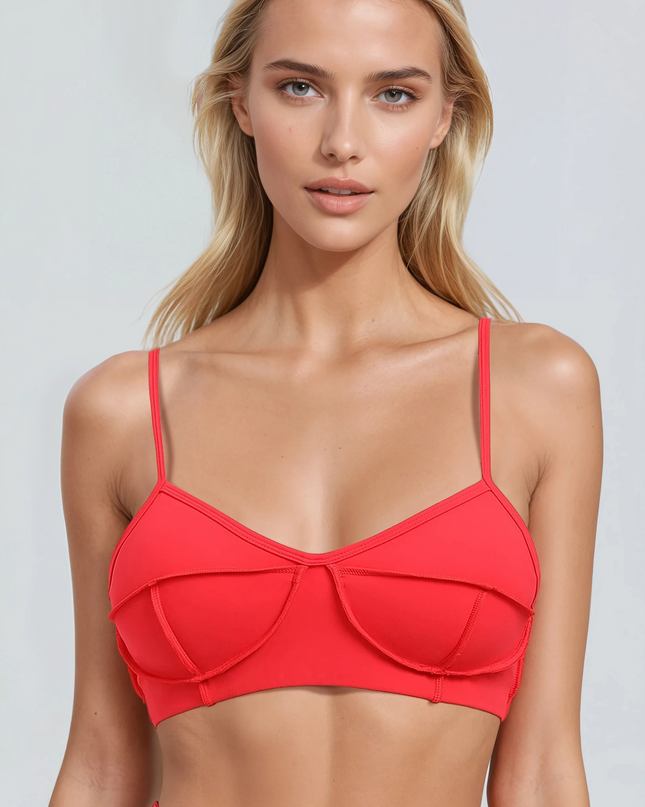 Bustieră cu paragate - Suport întărit și confortabil, cu tampoane - Negru 