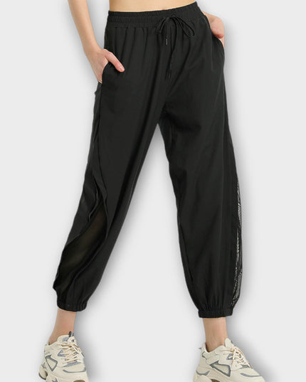 Pantaloni de trening - Pantaloni, Trening cu plasa - Negru