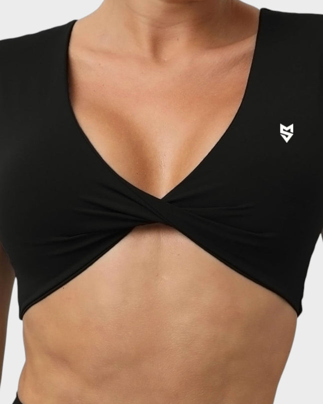 [ПРЕДПРОДАЖБА] Бюстие Crop top - Черен - Наличен от 25.08