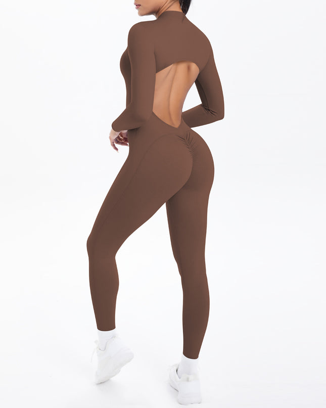 Безшевен Гащеризон Блясък - Цял - Кафе (Кафяв) | Премиум серия SMFit