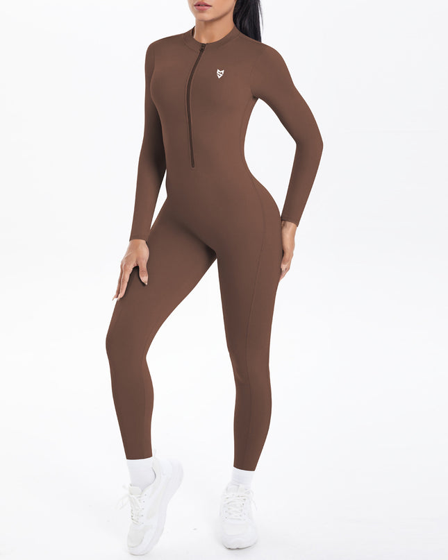 Безшевен Гащеризон Блясък - Цял - Кафе (Кафяв) | Премиум серия SMFit