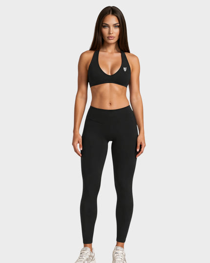 Bustieră Sport Ritmo - Sutien Captusat Push-Up - Negru