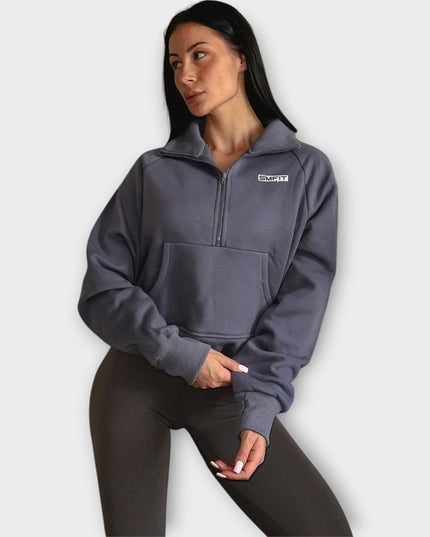 Hanorac, 1/2 Zip Top - Albastru