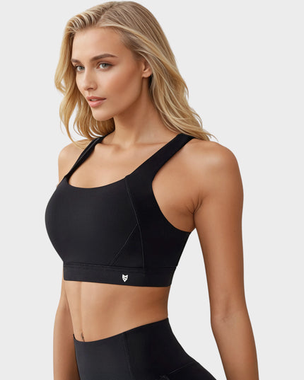 Bustieră cu paragate - Suport întărit și confortabil, cu tampoane - Negru 