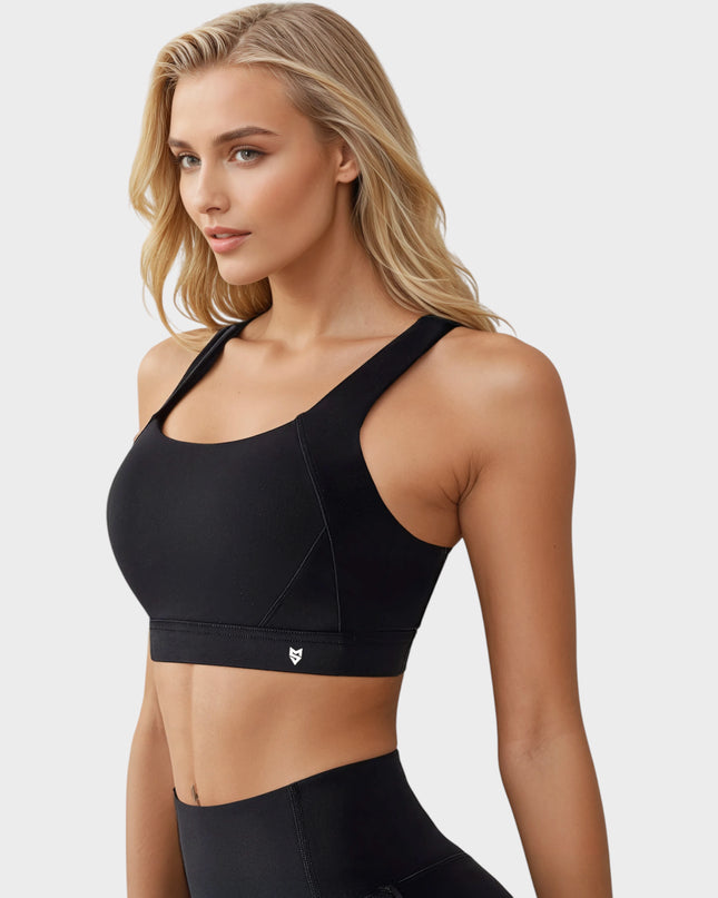 Bustieră cu paragate - Suport întărit și confortabil, cu tampoane - Negru 