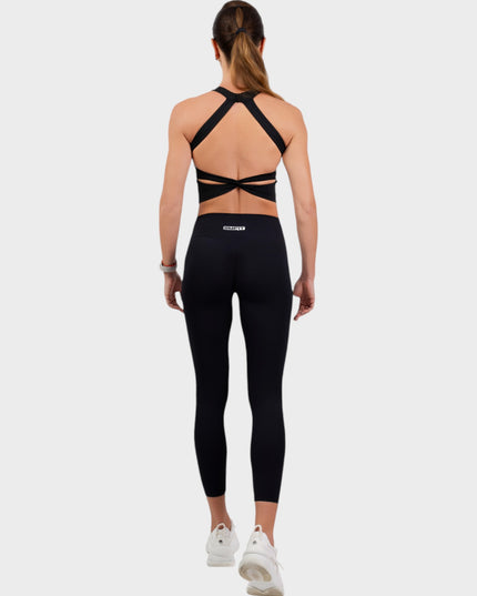 Bustieră din plasă - Sutien sport, cu căptușeală - Negru