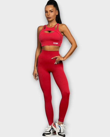 Leggings Scrunch Bum cu talie înaltă - roșii - gresie