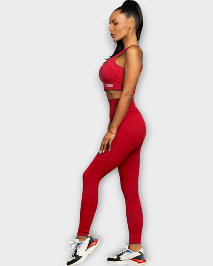 Leggings Scrunch Bum cu talie înaltă - roșii - gresie