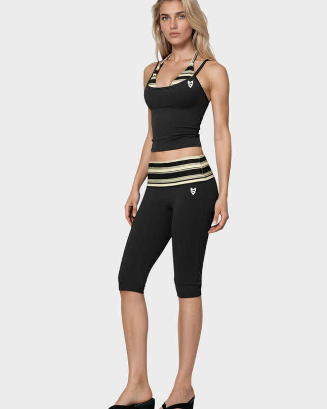 Панталон с широк крачол „Валентина“ - Черен