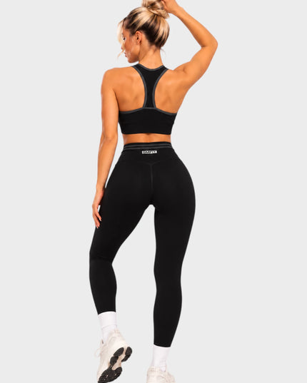 Bustieră de compresie, cu căptușeală - Negru | Seria Deluxe SMFit