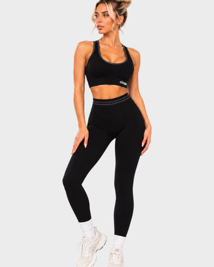 Bustieră de compresie, cu căptușeală - Negru | Seria Deluxe SMFit