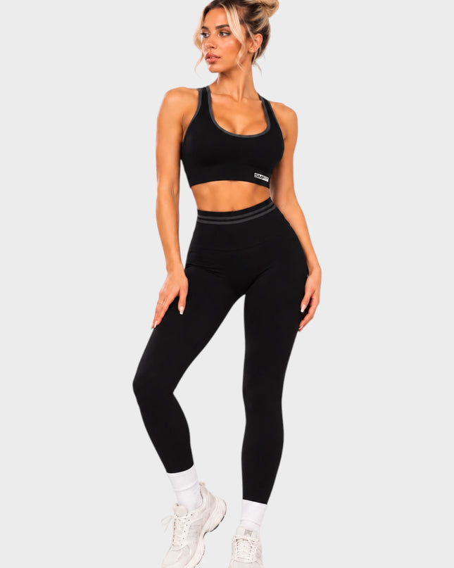 Bustieră de compresie, cu căptușeală - Negru | Seria Deluxe SMFit