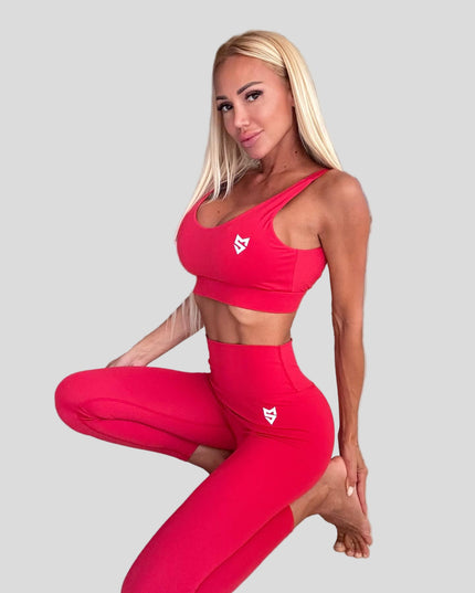 Клин Flow с Повдигащ Ефект и Висока Талия - Червен