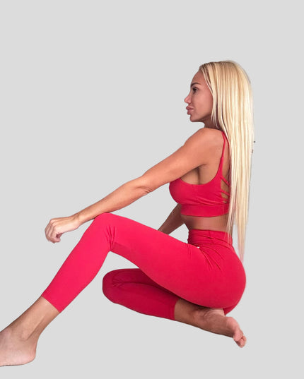 Клин Flow с Повдигащ Ефект и Висока Талия - Червен