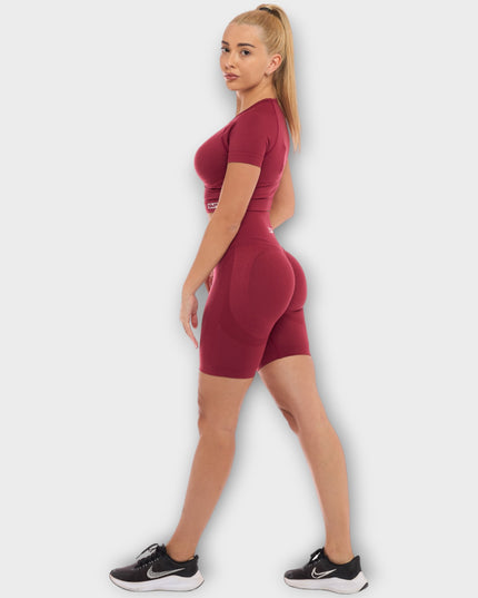Tricou fără cusături - roșu (culoarea vinului)