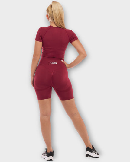 Tricou fără cusături - roșu (culoarea vinului)