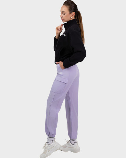 Hanorac, top cu fermoar - Hanorac fleece din bumbac și poliester - negru