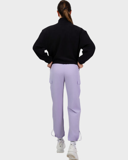 Hanorac, top cu fermoar - Hanorac fleece din bumbac și poliester - negru