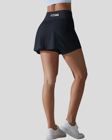 Fusta cu pantaloni scurți încorporați - Negru | Varsity