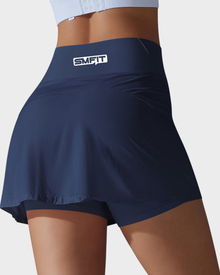 Fusta cu pantaloni scurți încorporați - Negru | Varsity
