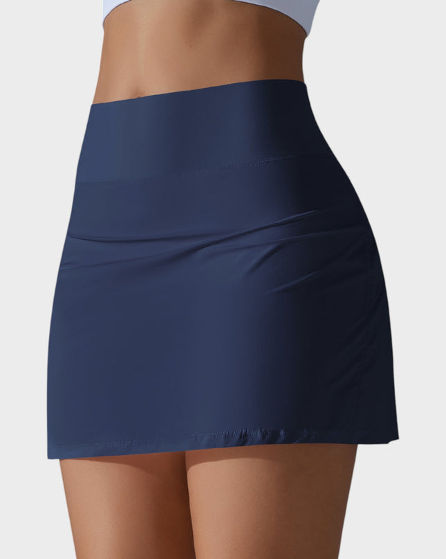 Fusta cu pantaloni scurți încorporați - Negru | Varsity