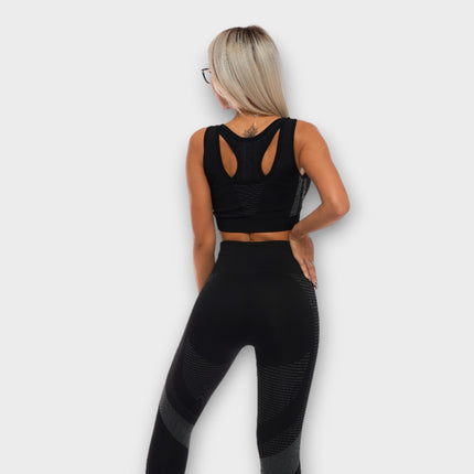 Bustieră fără cusături, Sutien sport, cu căptușeală - Negru | Seria Premium SMFit
