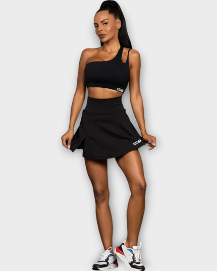 Fusta cu pantaloni scurți încorporați - Negru | Varsity