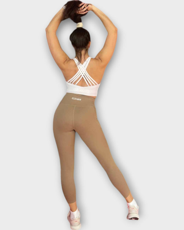 Sutien sport - Elegant și întărit suplimentar, cu tampoane - Alb