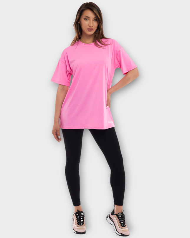 Tricou: Tesatura cu uscare rapida si super confortabila, oversize - roz