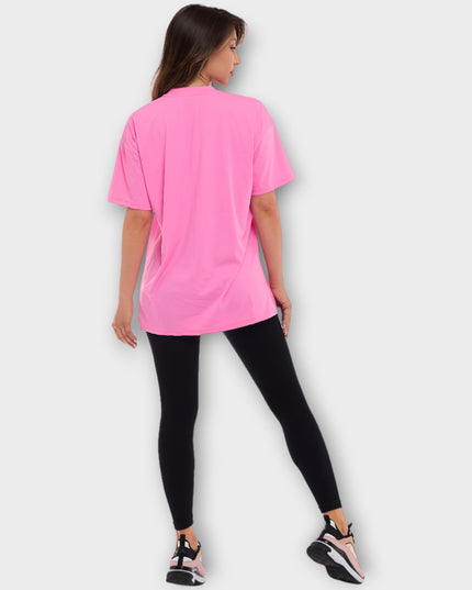 Tricou: Tesatura cu uscare rapida si super confortabila, oversize - roz