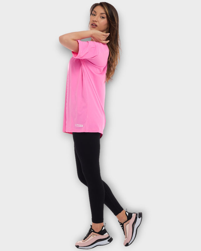 Tricou: Tesatura cu uscare rapida si super confortabila, oversize - roz