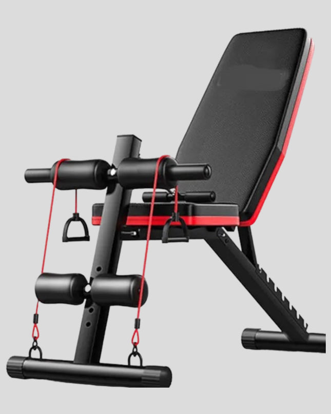 Bancă de fitness reglabilă cu benzi elastice - 7 niveluri pentru spătar + 2 ani garanție | Seria Premium SMFit