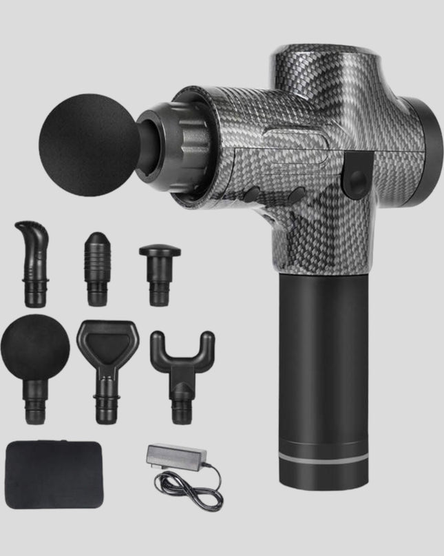 Aparat de masaj cu 30 de viteze (putere 24 V), 6 accesorii pentru masaj + husă cadou, 2 ani garanție completă | Seria Premium SMFit
