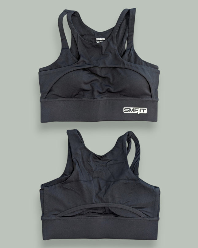 Bustieră Sport Ritmo - Sutien Captusat Push-Up - Negru
