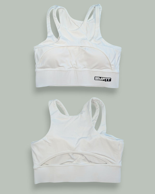 Bustieră Sport Ritmo - Sutien Captusat Push-Up - Alb
