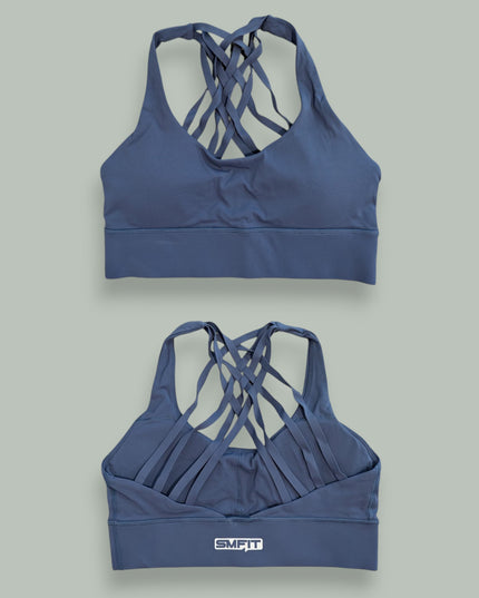 Sutien sport - Elegant și întărit suplimentar, cu tampoane - Albastru