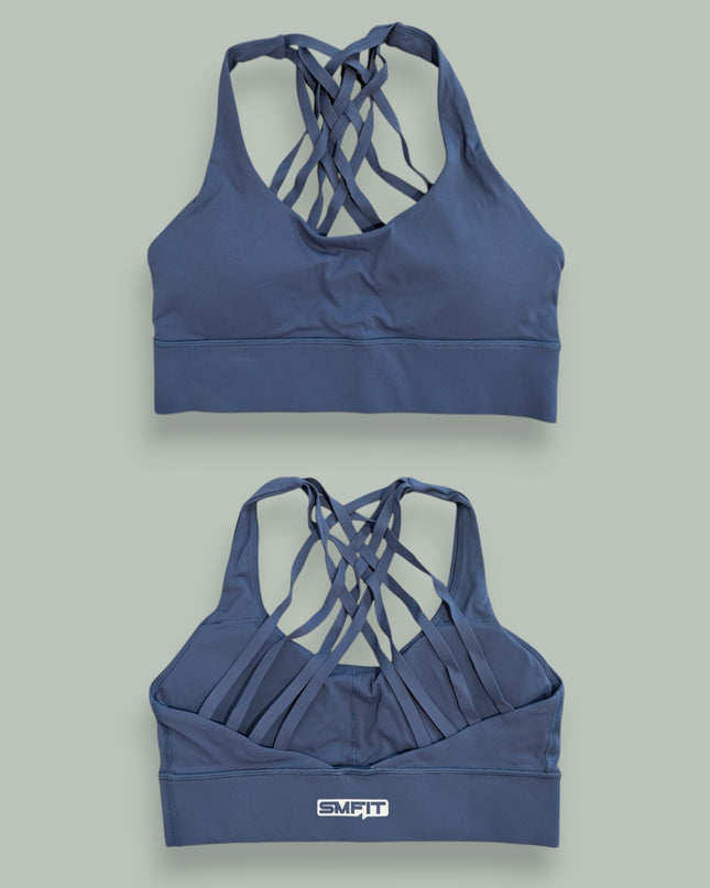 Sutien sport - Elegant și întărit suplimentar, cu tampoane - Albastru