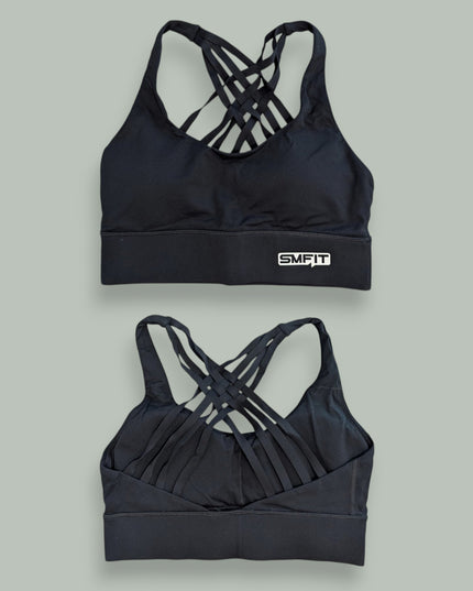 Sutien sport - Elegant și întărit suplimentar, cu tampoane - Negru