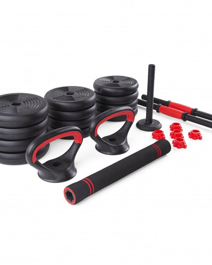 Kettlebell, gantere și gantere - 6 în 1 - până la 40 kg - gantere reglabile, gantere și kettlebell cu multiple combinații posibile